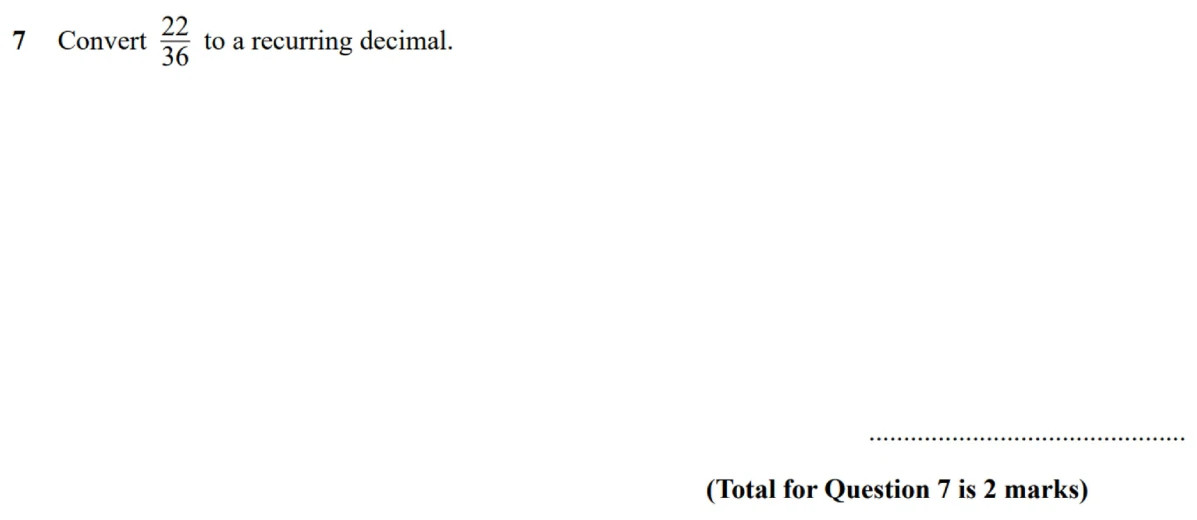 Question 7 - SET 1 - GCSE Higher Non-calculator Maths Predicted Paper 1 - 2026