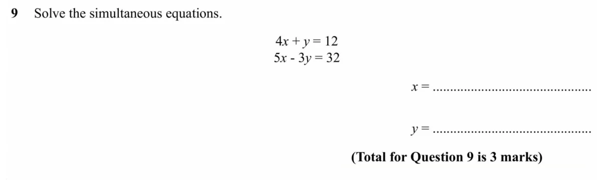 Question 9 - SET 1 - GCSE Higher Non-calculator Maths Predicted Paper 1 - 2026