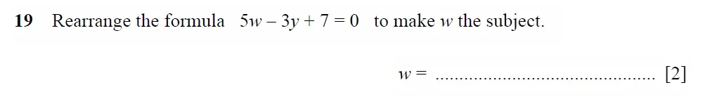 Question 19 - Cambridge IGCSE Maths Past Papers - Core Calculator 2020 - Specimen Paper 1