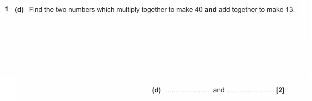 Question 1(d) - GCSE OCR Foundation Maths Past Paper 3 (Calculator) - June 2022