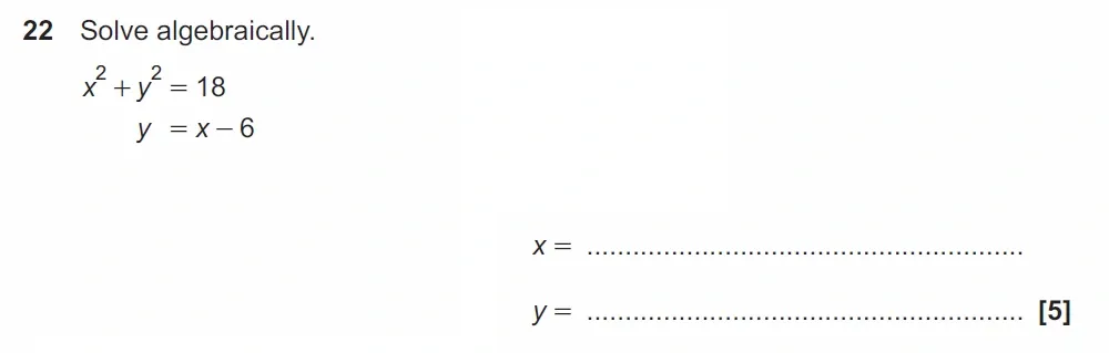 Question 22 - GCSE OCR Higher Maths Past Paper 4 (Calculator) - November 2022