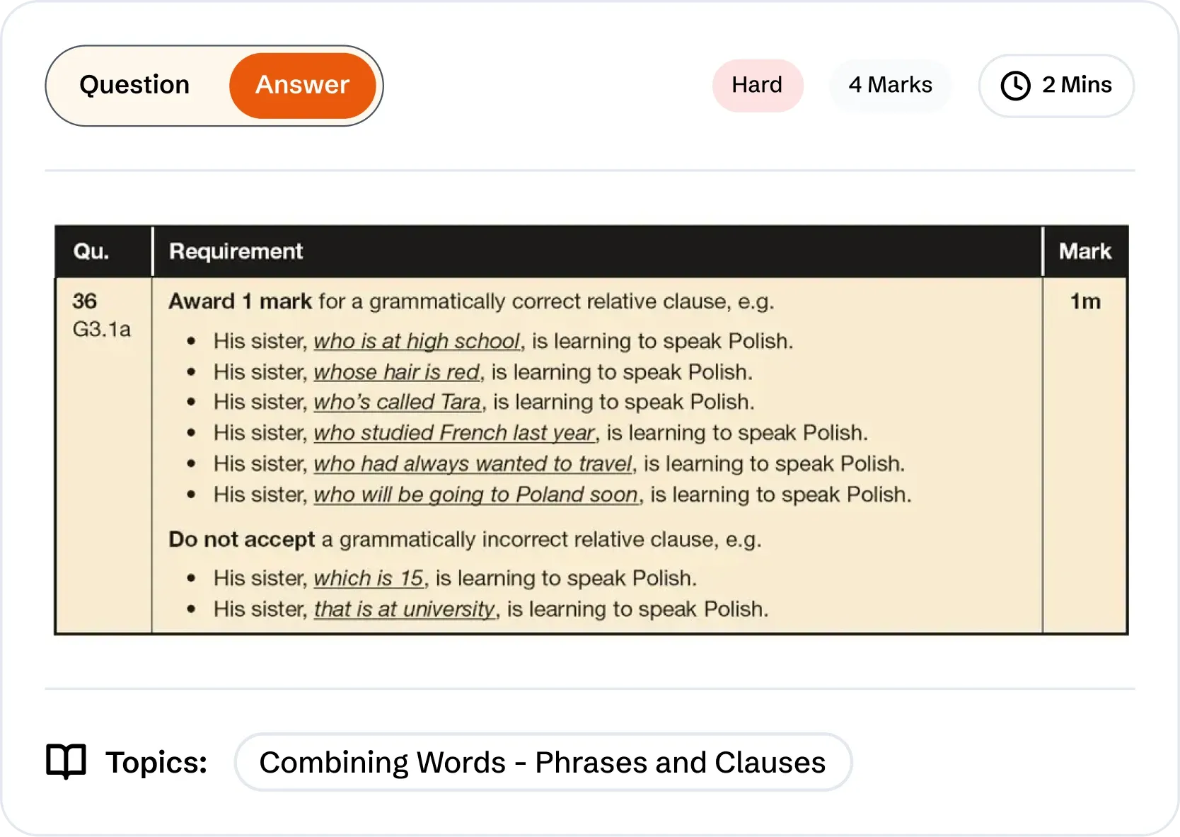 Detailed Answers & Mark Schemes illustration