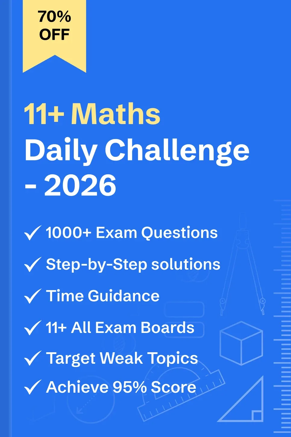 11+ Maths Daily Challenging Questions - image