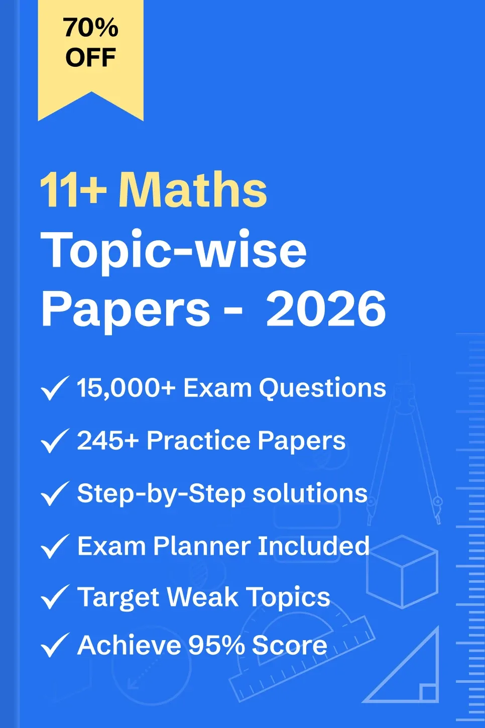 11+ Maths Solved Topic Wise Questions - 2026 Image Thumbnail