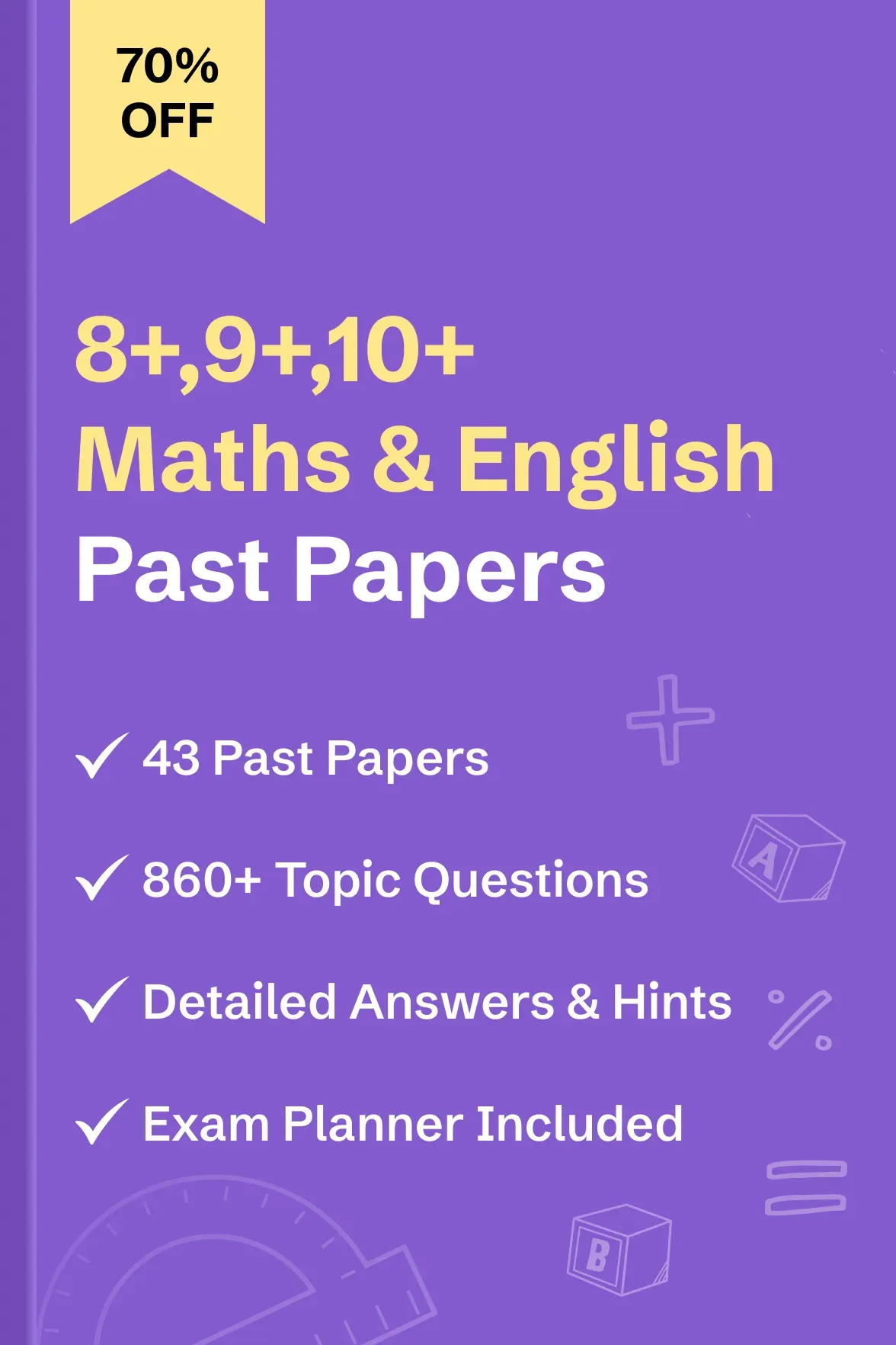 8+, 9+, 10+ Maths & English Past Papers - globals/products/8_9_10_Maths_English_Past_Papers_4x.webp