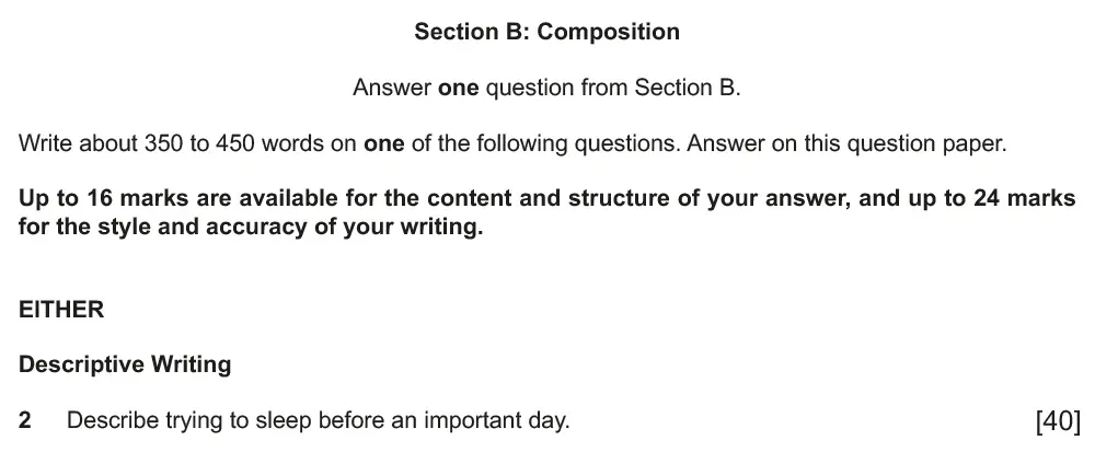 Writing task 02 - Cambridge IGCSE June 2021 TZ2 English Language Composition Paper 2