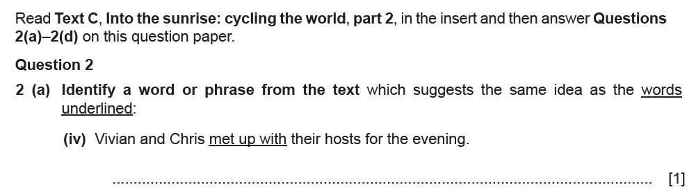 Question 02(a)(iv) - Cambridge IGCSE June 2021 TZ1 English Language Reading Paper 1