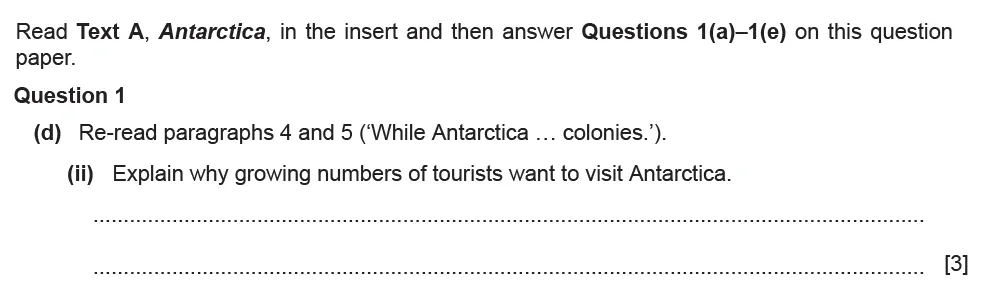 Question 01(d)(ii) - Cambridge IGCSE June 2021 TZ2 English Language Reading Paper 1