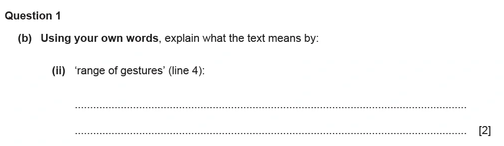 Question 01(b)(ii) - Cambridge IGCSE June 2021 TZ3 English Language Reading Paper 1