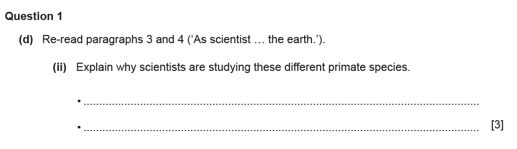 Question 01(d)(ii) - Cambridge IGCSE June 2021 TZ3 English Language Reading Paper 1