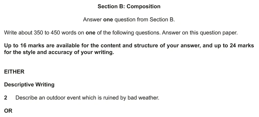 Writing task 02 - Cambridge IGCSE June 2022 TZ2 English Language Composition Paper 2