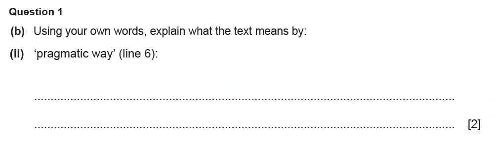Question 01(b)(ii) - Cambridge IGCSE June 2022 TZ2 English Language Reading Paper 1