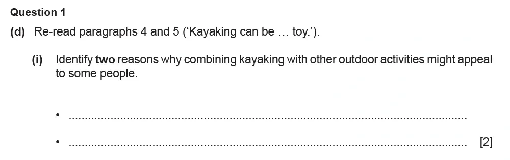 Question 01(d)(i) - Cambridge IGCSE June 2022 TZ2 English Language Reading Paper 1