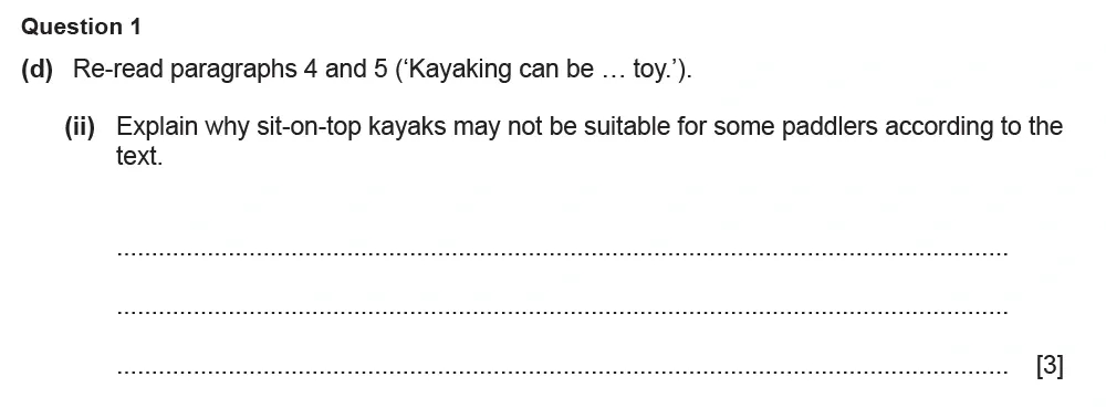 Question 01(d)(ii) - Cambridge IGCSE June 2022 TZ2 English Language Reading Paper 1