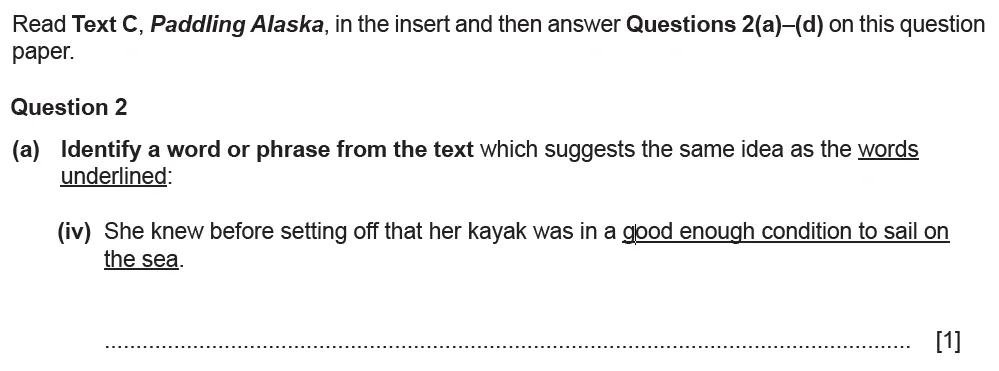Question 02(a)(iv) - Cambridge IGCSE June 2022 TZ2 English Language Reading Paper 1