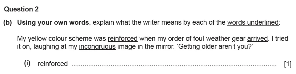 Question 02(b)(i) - Cambridge IGCSE June 2022 TZ2 English Language Reading Paper 1