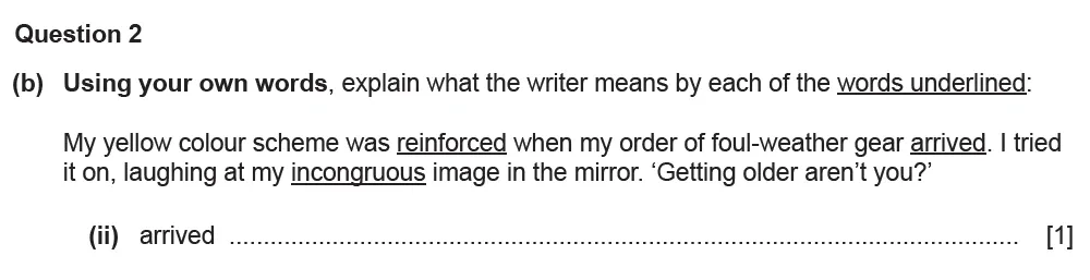 Question 02(b)(ii) - Cambridge IGCSE June 2022 TZ2 English Language Reading Paper 1