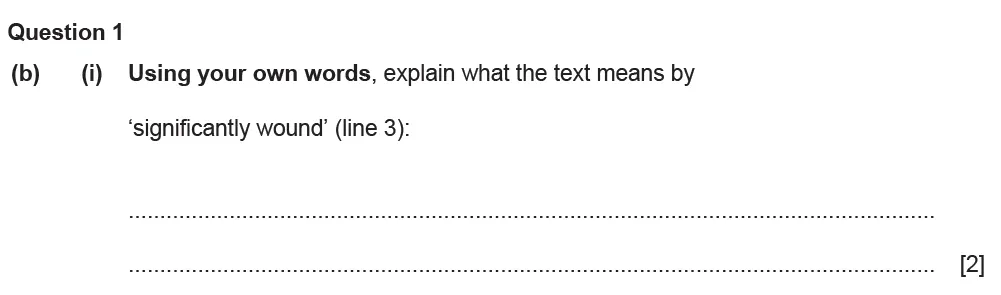 Question 01(b)(i) - Cambridge IGCSE June 2022 TZ3 English Language Reading Paper 1