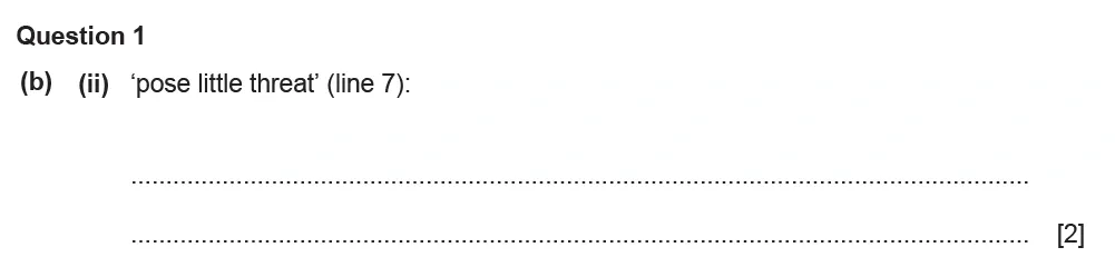 Question 01(b)(ii) - Cambridge IGCSE June 2022 TZ3 English Language Reading Paper 1