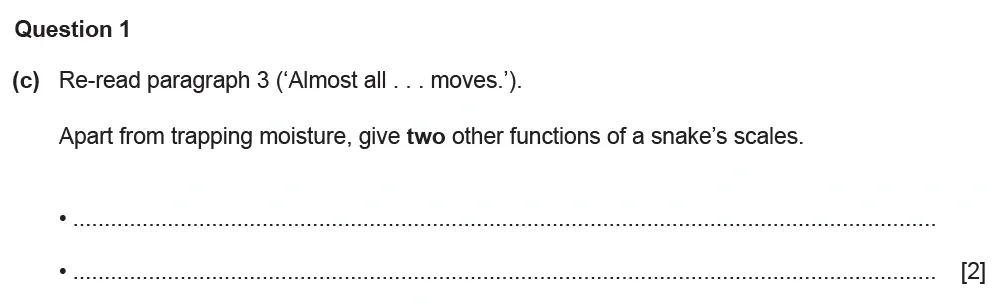 Question 01(c) - Cambridge IGCSE June 2022 TZ3 English Language Reading Paper 1