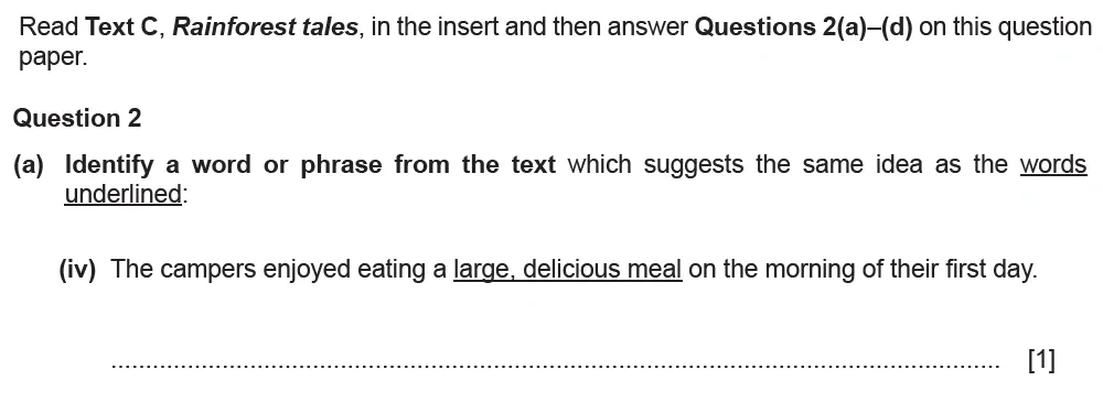 Question 02(a)(iv) - Cambridge IGCSE June 2022 TZ3 English Language Reading Paper 1