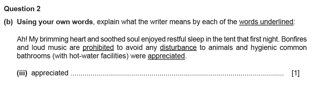 Question 02(b)(iii) - Cambridge IGCSE June 2022 TZ3 English Language Reading Paper 1