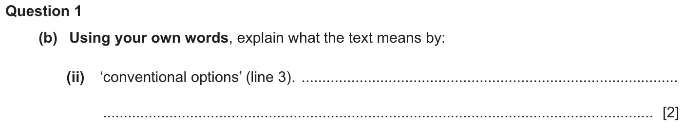 Question 1b (ii) - Cambridge IGCSE June 2025 TZ2 English Language Reading Paper 1