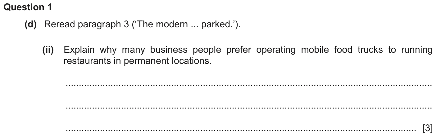Question 1d (ii) - Cambridge IGCSE June 2025 TZ2 English Language Reading Paper 1