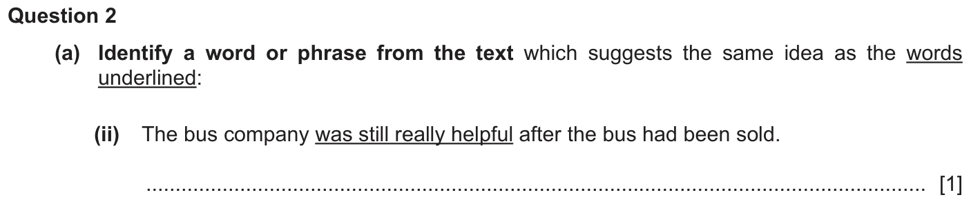 Question 2a (ii) - Cambridge IGCSE June 2025 TZ2 English Language Reading Paper 1