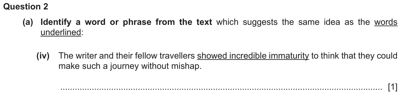 Question 2a (iv) - Cambridge IGCSE June 2025 TZ2 English Language Reading Paper 1