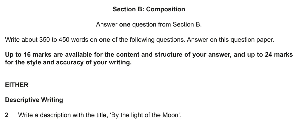 Question 02 - Cambridge IGCSE March 2021 TZ2 English Language Composition Paper 2