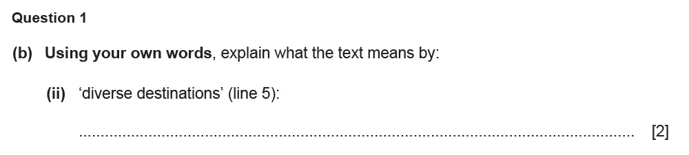 Question 01(b)(ii) - Cambridge IGCSE March 2021 TZ2 English Language Reading Paper 1