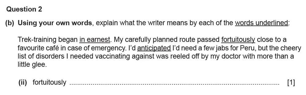Question 02(b)(ii) - Cambridge IGCSE March 2021 TZ2 English Language Reading Paper 1