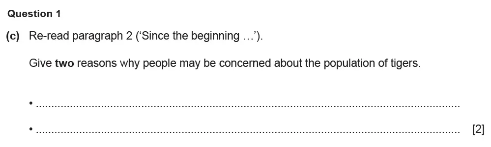 Question 01(c) - Cambridge IGCSE March 2022 TZ1 English Language Reading Paper 1