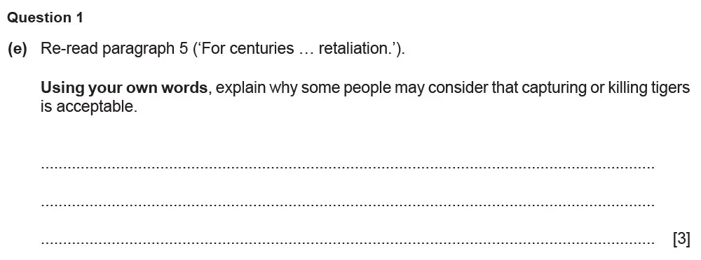 Question 01(e) - Cambridge IGCSE March 2022 TZ1 English Language Reading Paper 1