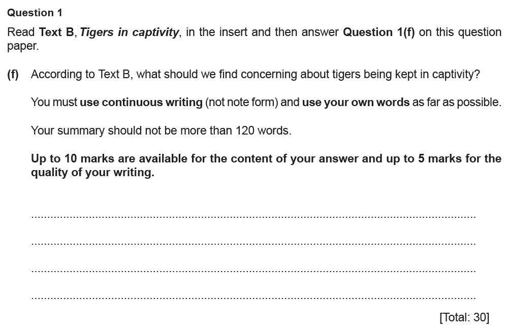 Question 01(f) - Cambridge IGCSE March 2022 TZ1 English Language Reading Paper 1