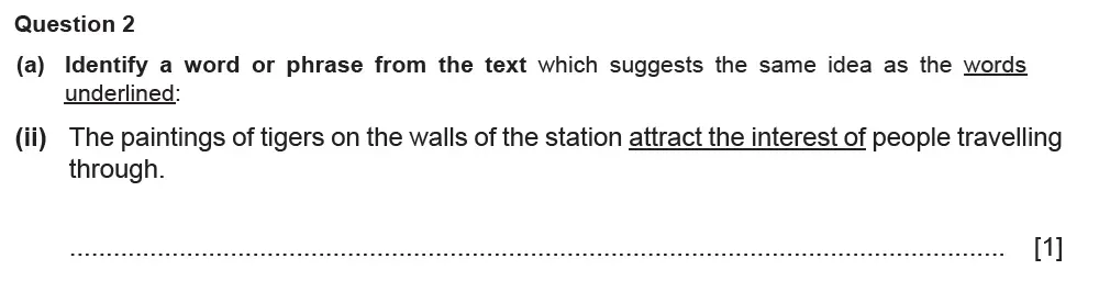 Question 02(a)(ii) - Cambridge IGCSE March 2022 TZ1 English Language Reading Paper 1