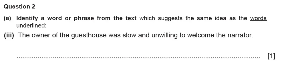 Question 02(a)(iii) - Cambridge IGCSE March 2022 TZ1 English Language Reading Paper 1