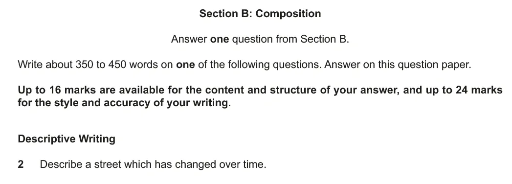 Writing task 02 - Cambridge IGCSE March 2022 TZ2 English Language Composition Paper 2