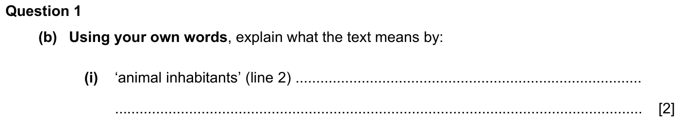 Question 1(b)(i) - Cambridge IGCSE March 2024 TZ2 English Language Reading Paper 1