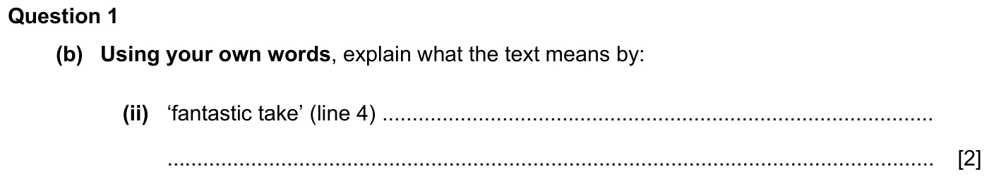 Question 1(b)(ii) - Cambridge IGCSE March 2024 TZ2 English Language Reading Paper 1