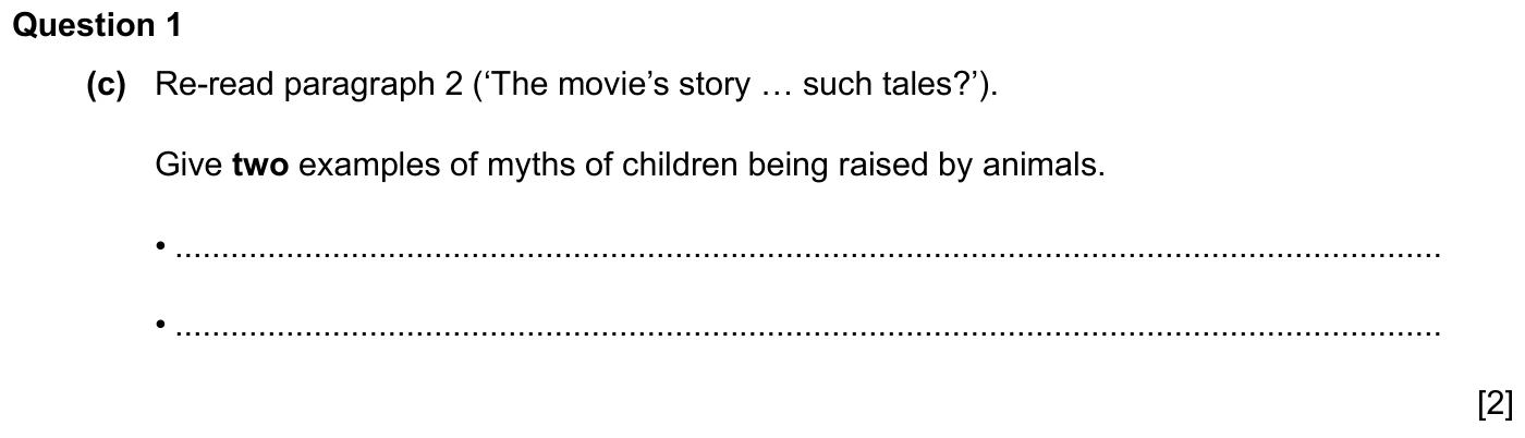 Question 1(c) - Cambridge IGCSE March 2024 TZ2 English Language Reading Paper 1