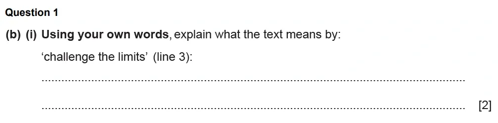 Question 01(b)(i) - Cambridge IGCSE June 2022 TZ1 English Language Reading Paper 1