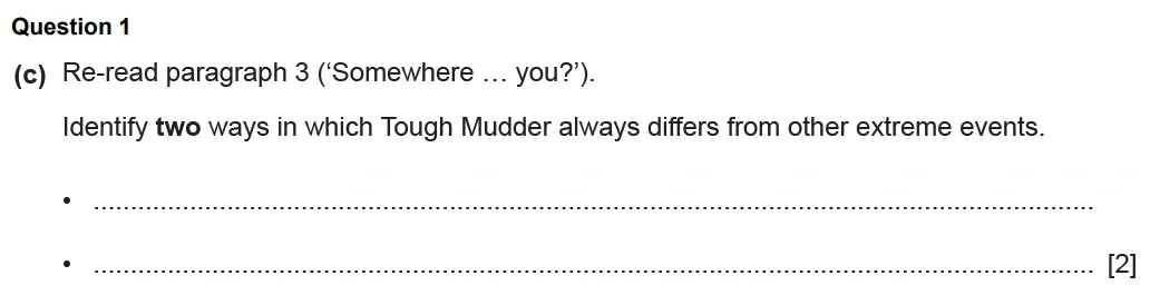 Question 01(c) - Cambridge IGCSE June 2022 TZ1 English Language Reading Paper 1