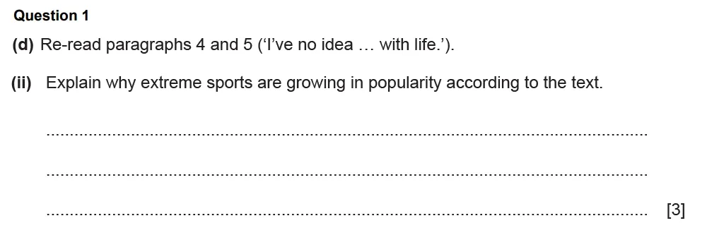 Question 01(d)(ii) - Cambridge IGCSE June 2022 TZ1 English Language Reading Paper 1