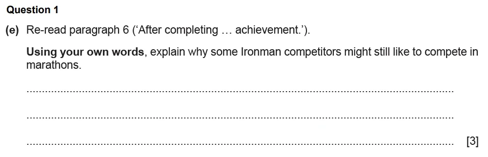 Question 01(e) - Cambridge IGCSE June 2022 TZ1 English Language Reading Paper 1