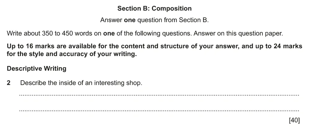 Writing task 02 - Cambridge IGCSE November 2021 TZ1 English Language Composition Paper 2