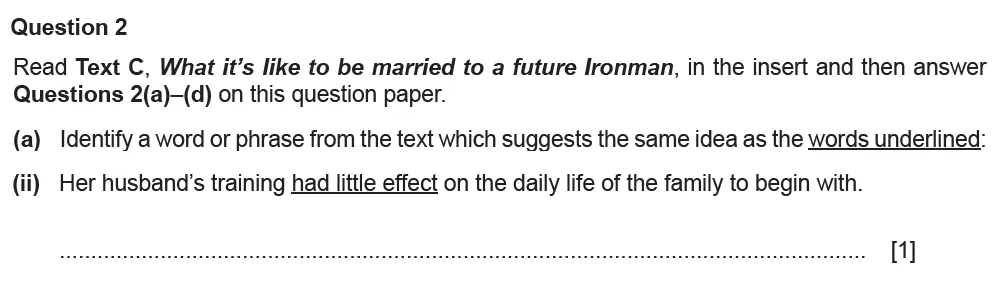 Question 02(a)(ii) - Cambridge IGCSE June 2022 TZ1 English Language Reading Paper 1