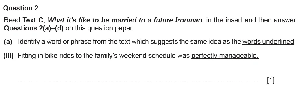 Question 02(a)(iii) - Cambridge IGCSE June 2022 TZ1 English Language Reading Paper 1
