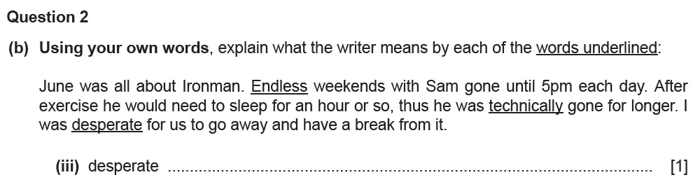 Question 02(b)(iii) - Cambridge IGCSE June 2022 TZ1 English Language Reading Paper 1